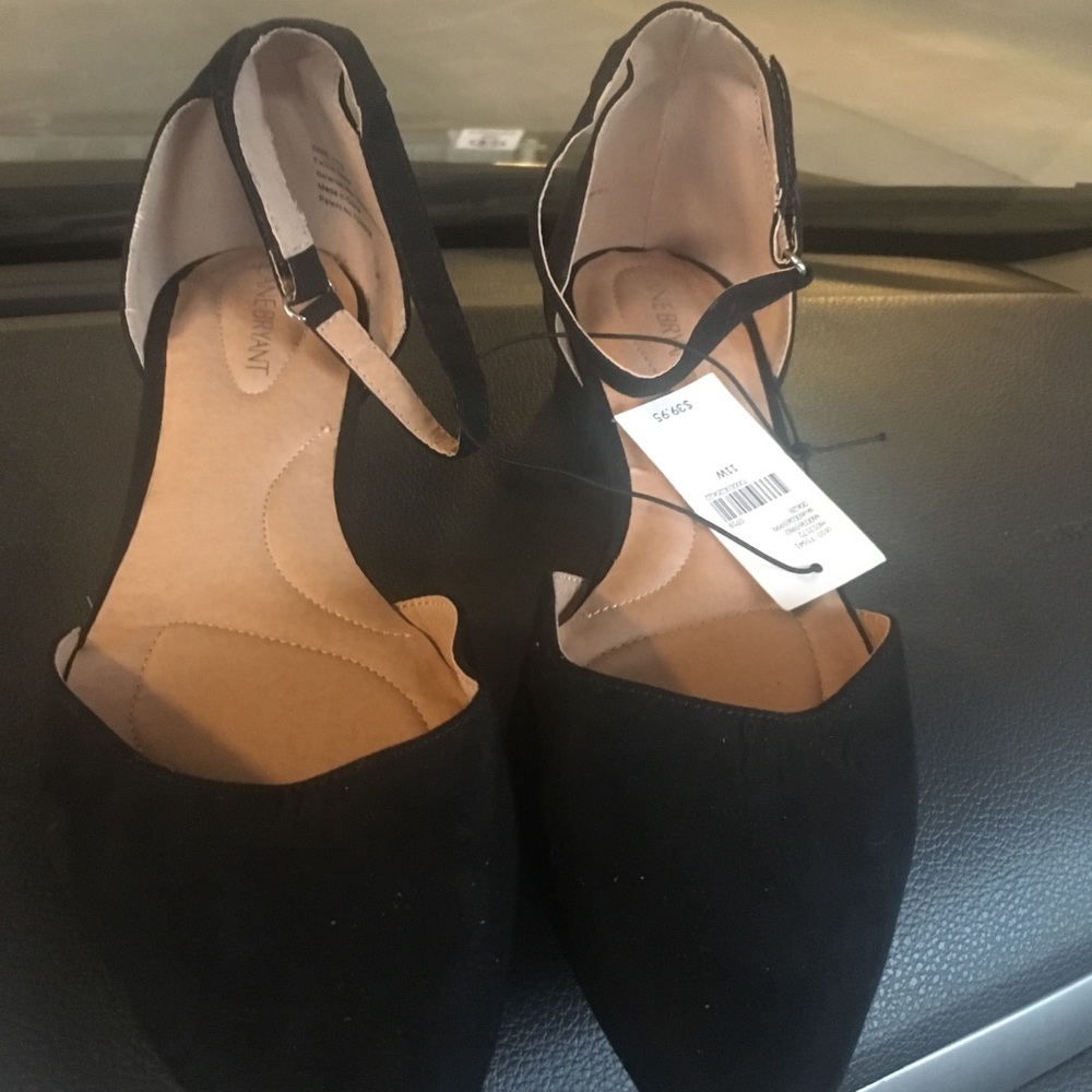 Lane Bryant 11W black suede shoes